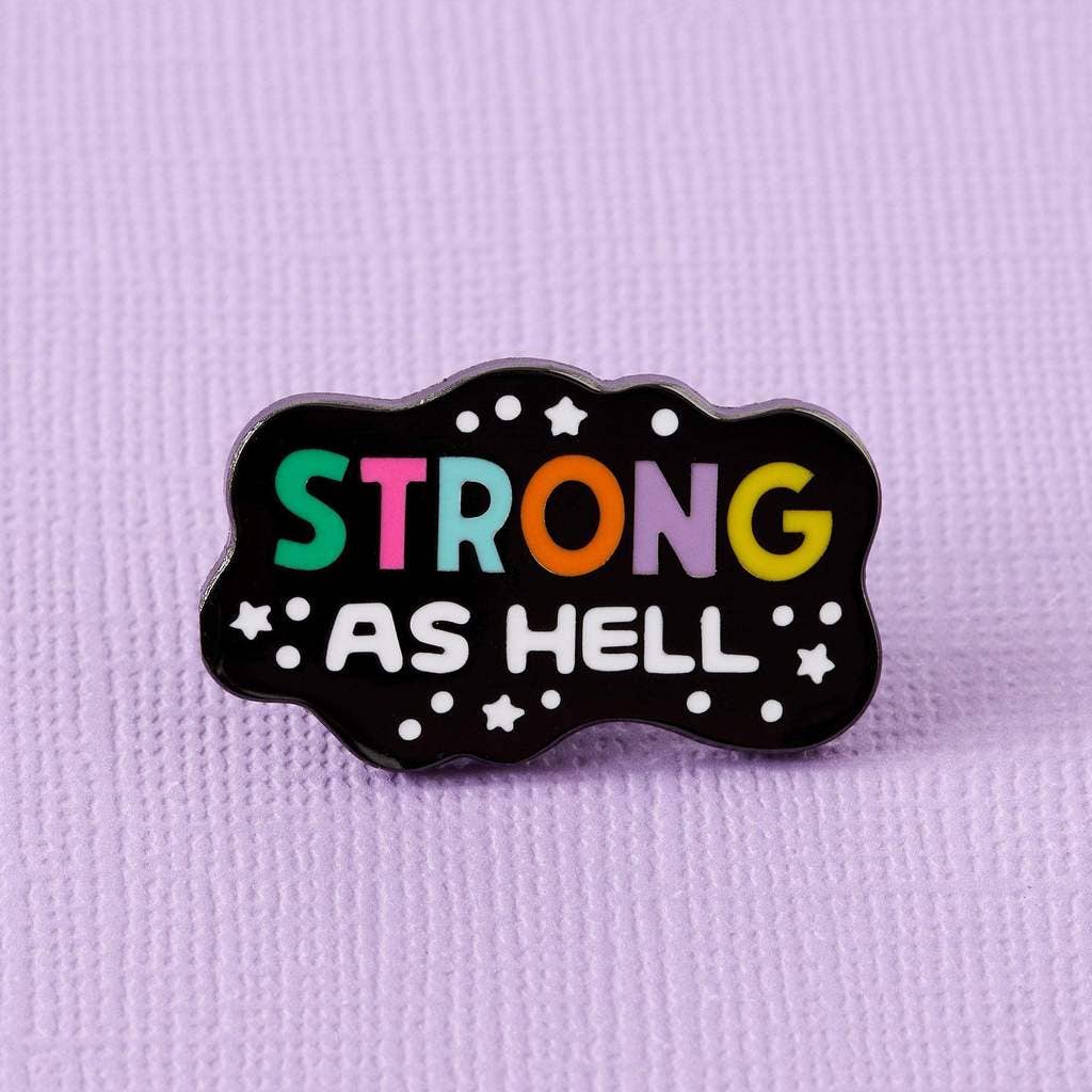 Mr. Strong Pin Strong As Hell Enamel Pin – Cozy Glow