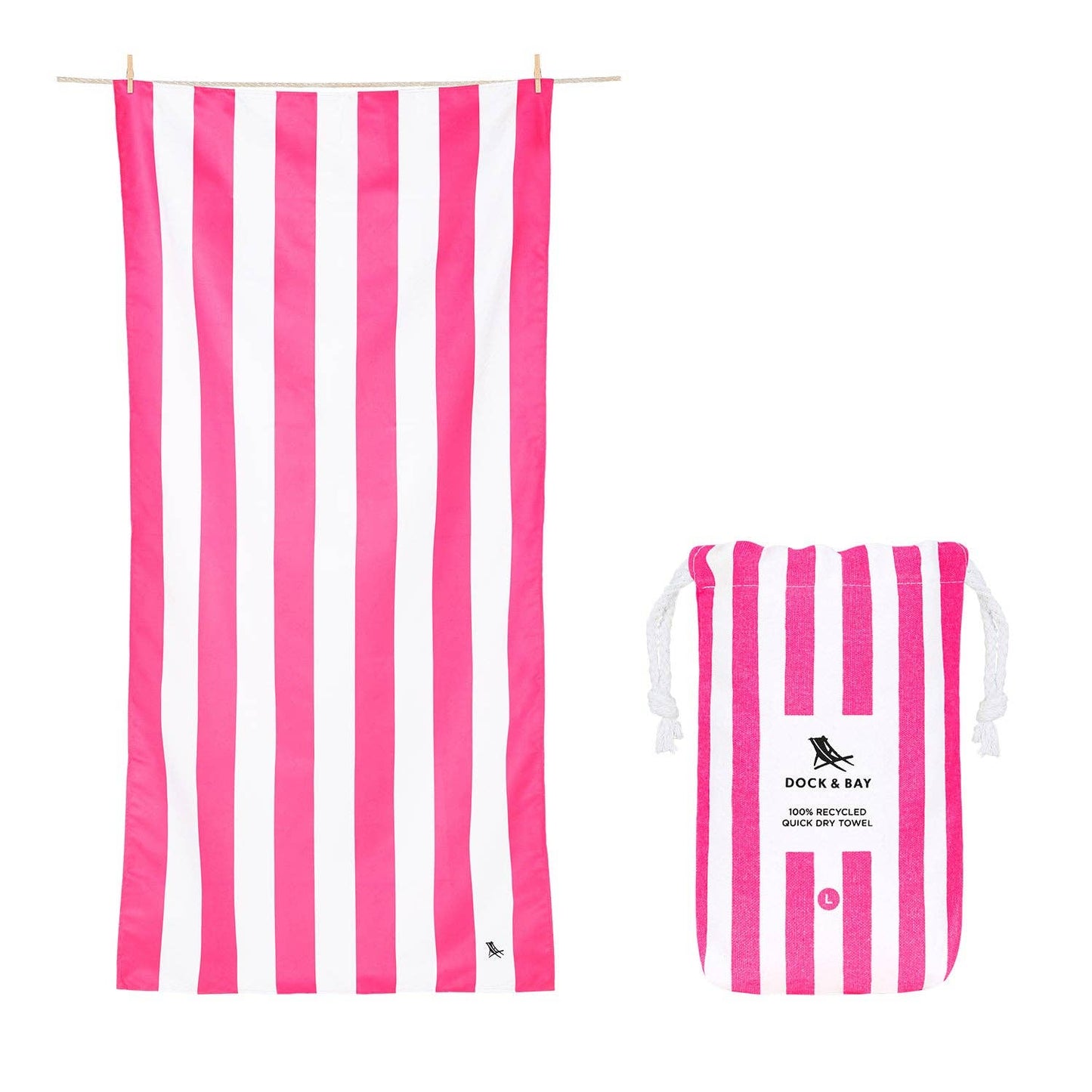 Dock & Bay Quick Dry Towels - Cabana - Phi Phi Pink: Extra Large (78x35")