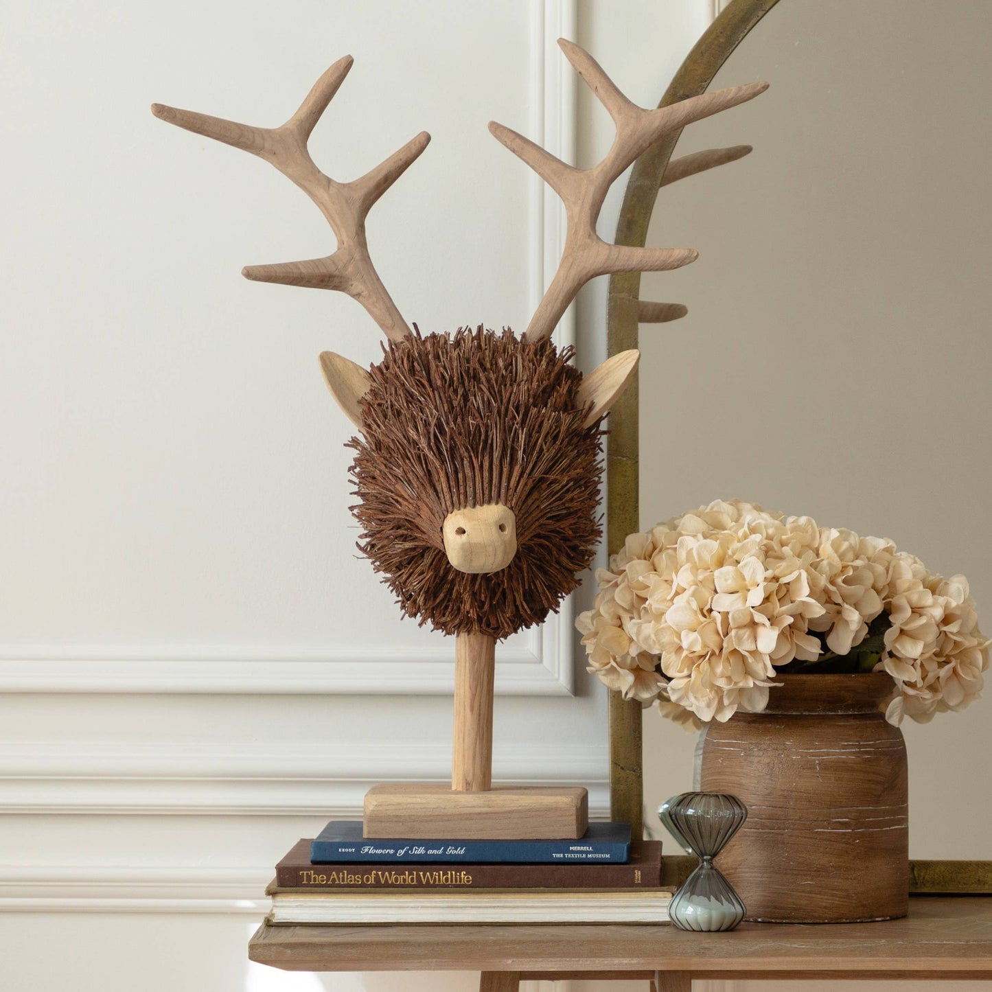 Stirling Stag Head Wooden Sculpture Brown