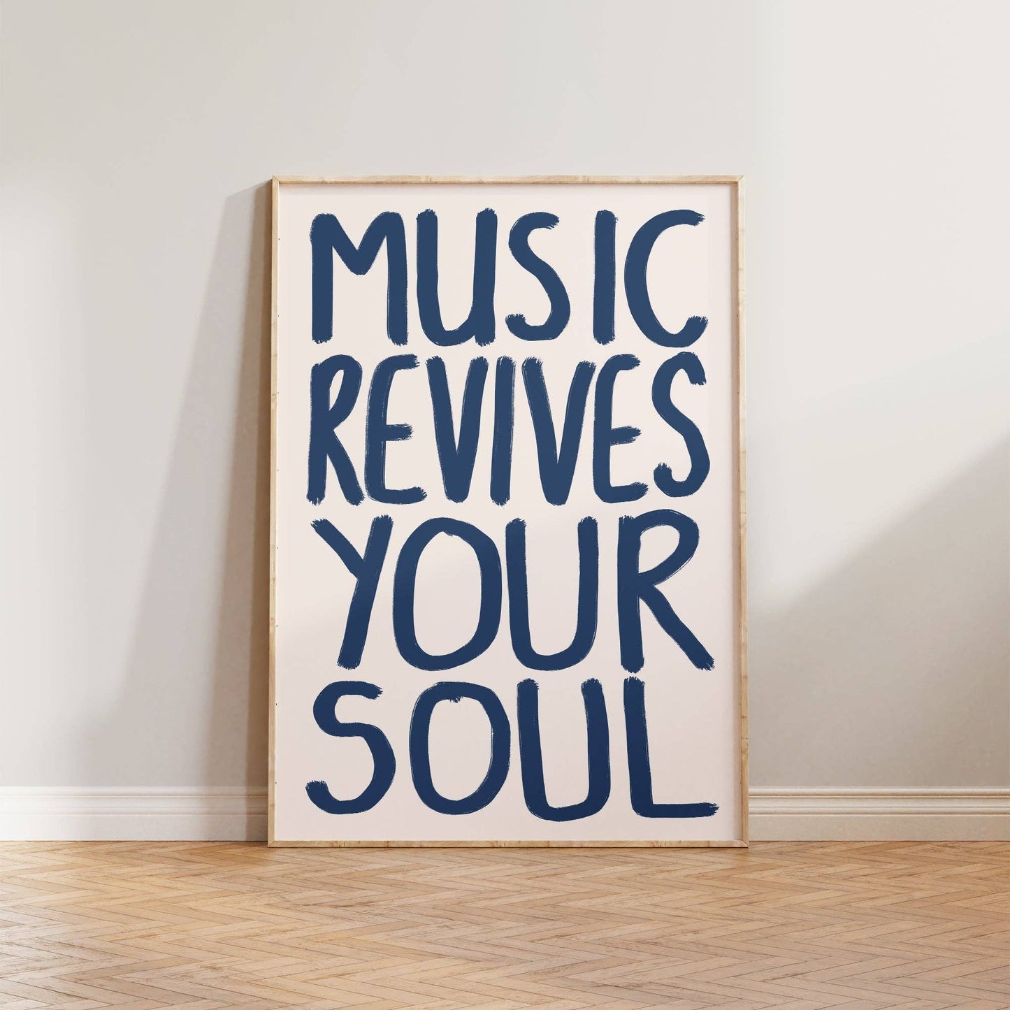 Music Revives Your Soul Print: Pink + Green / Unframed / A3