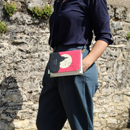 Dracula Moon Red Book Handbag Crossbody Purse: Small