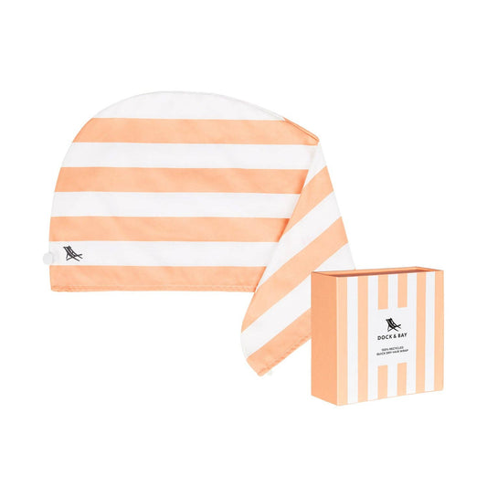 Dock & Bay Hair Wrap - Quick Dry Hair Towel - Positano Peach: Positano Peach / One Size