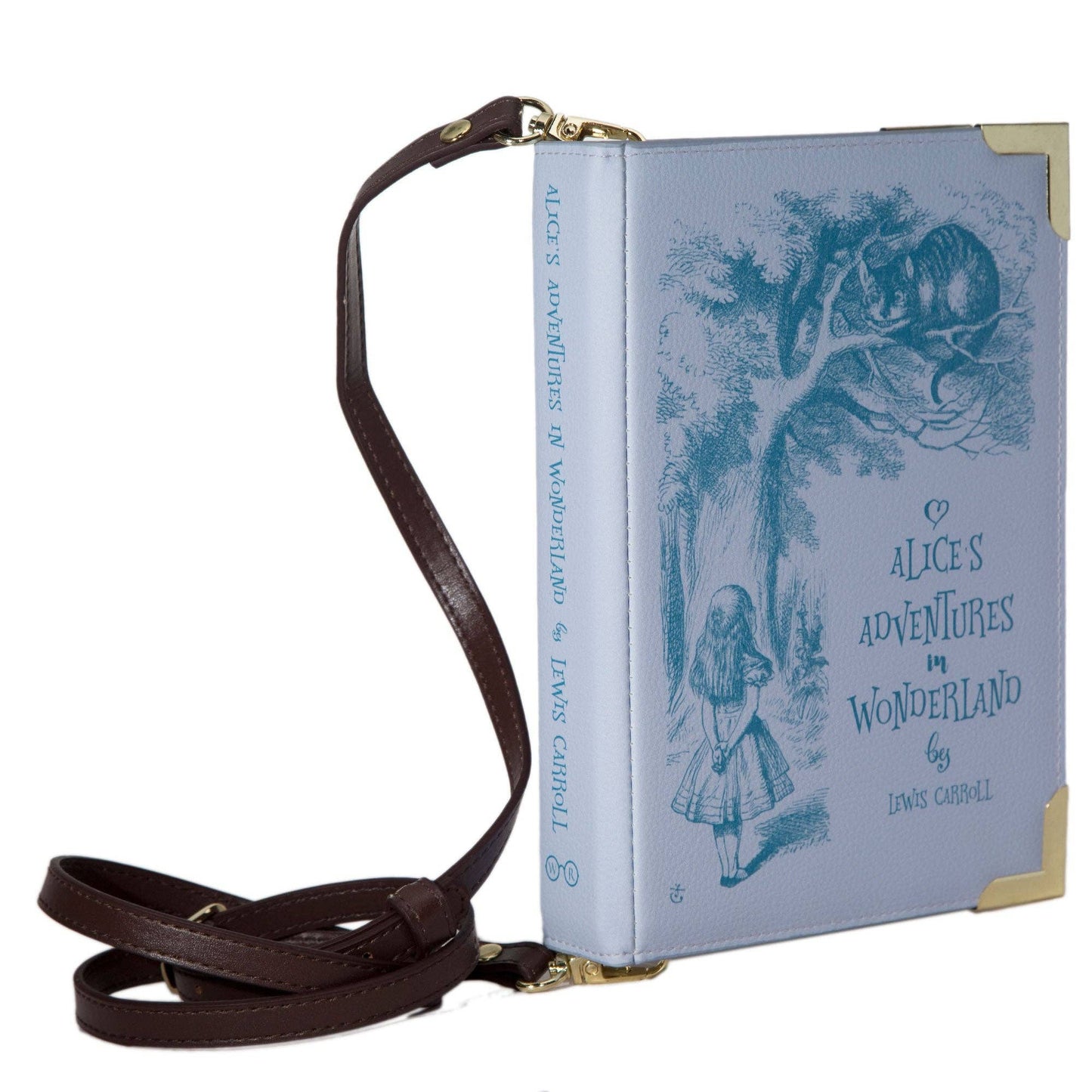 Alice in Wonderland Original Purple Book Handbag Crossbody Purse: Small