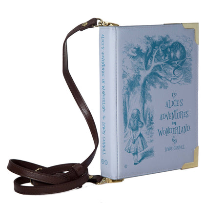 Alice in Wonderland Original Purple Book Handbag Crossbody Purse: Small