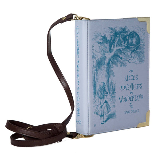 Alice in Wonderland Original Purple Book Handbag Crossbody Purse: Small