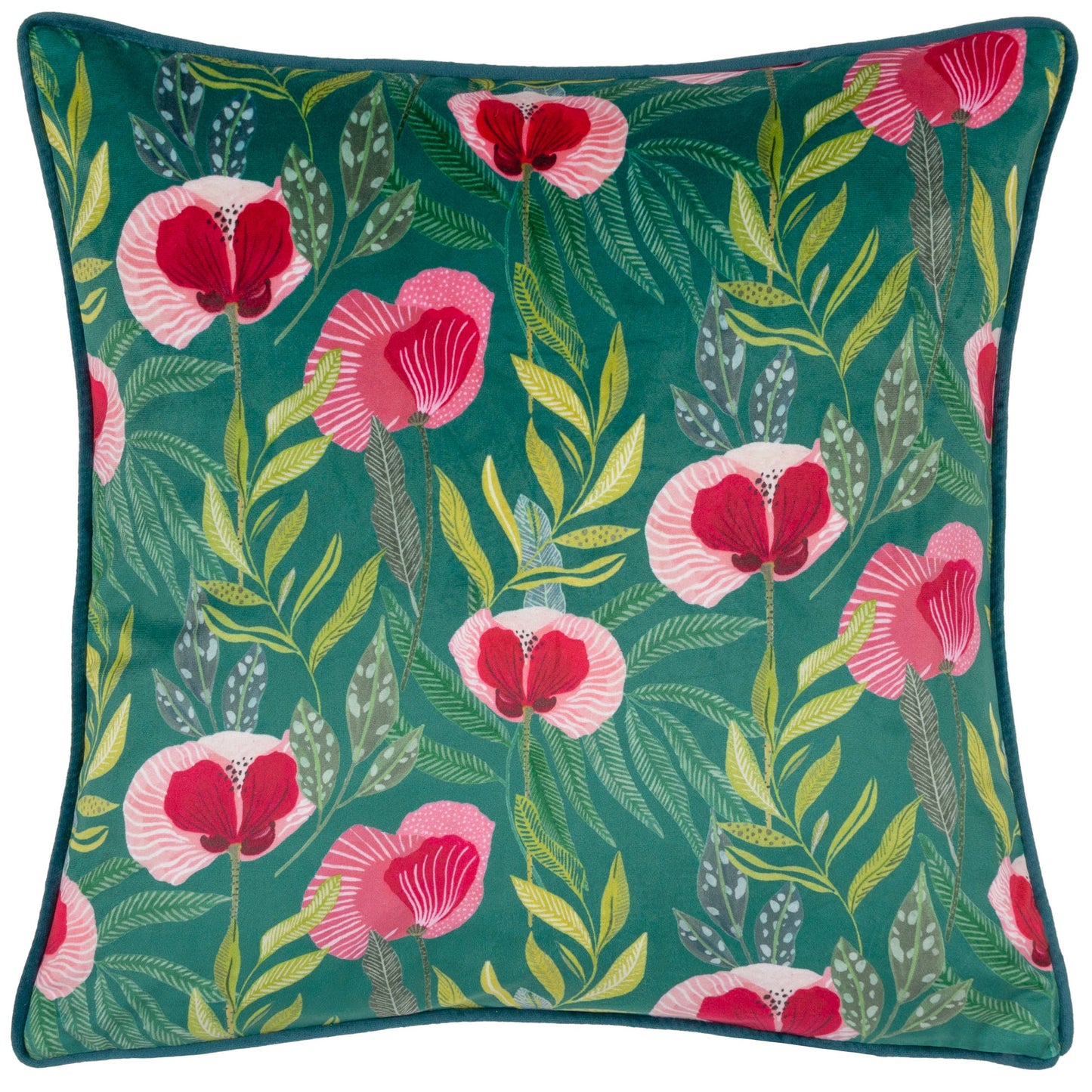 House of Bloom Poppy Cushion Teal