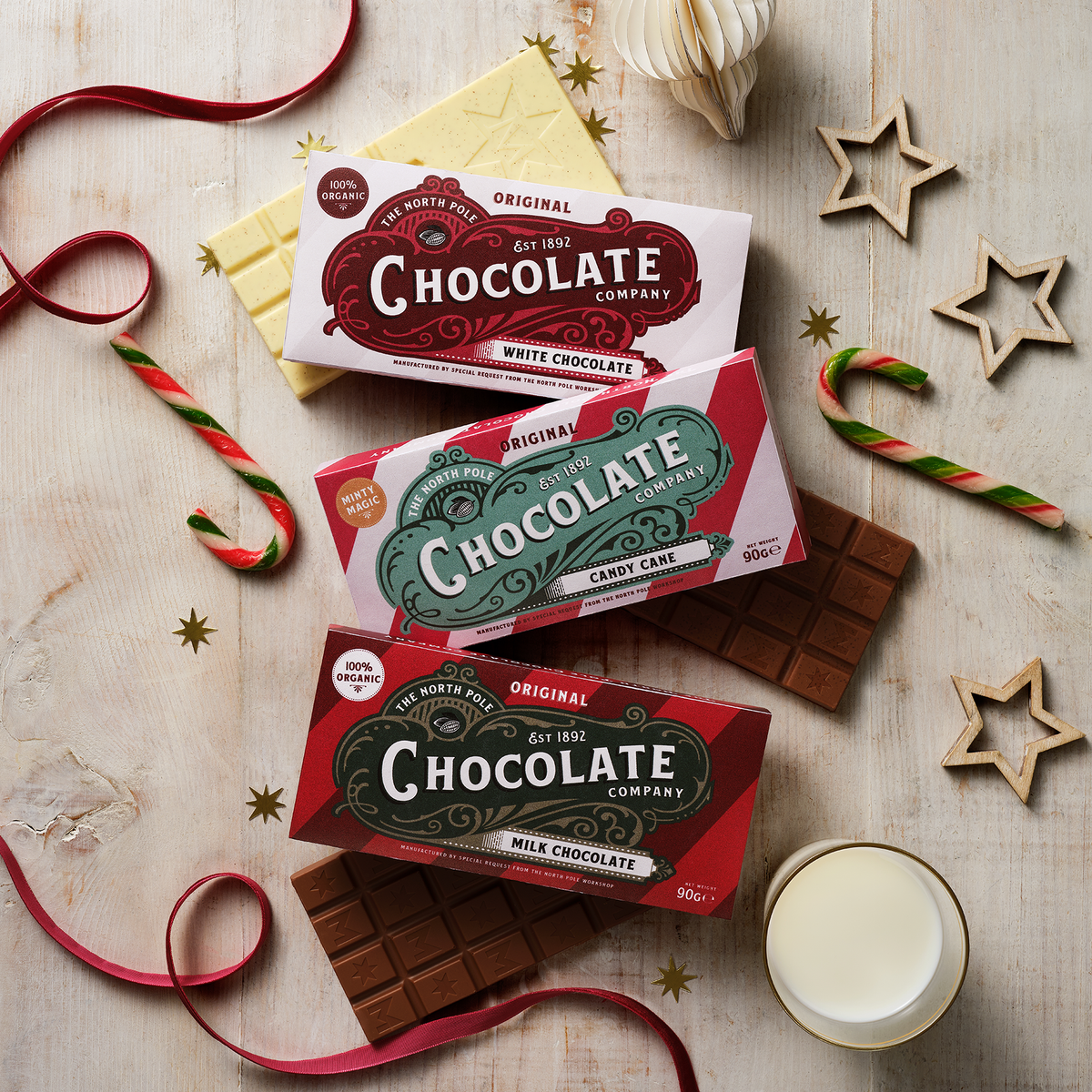 Organic Milk Chocolate Bar + Nice List Certificate (90g)