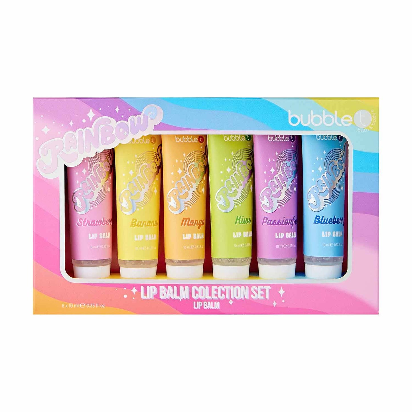 Rainbow Lip Balm Collection Set – 6 Fruity Flavours