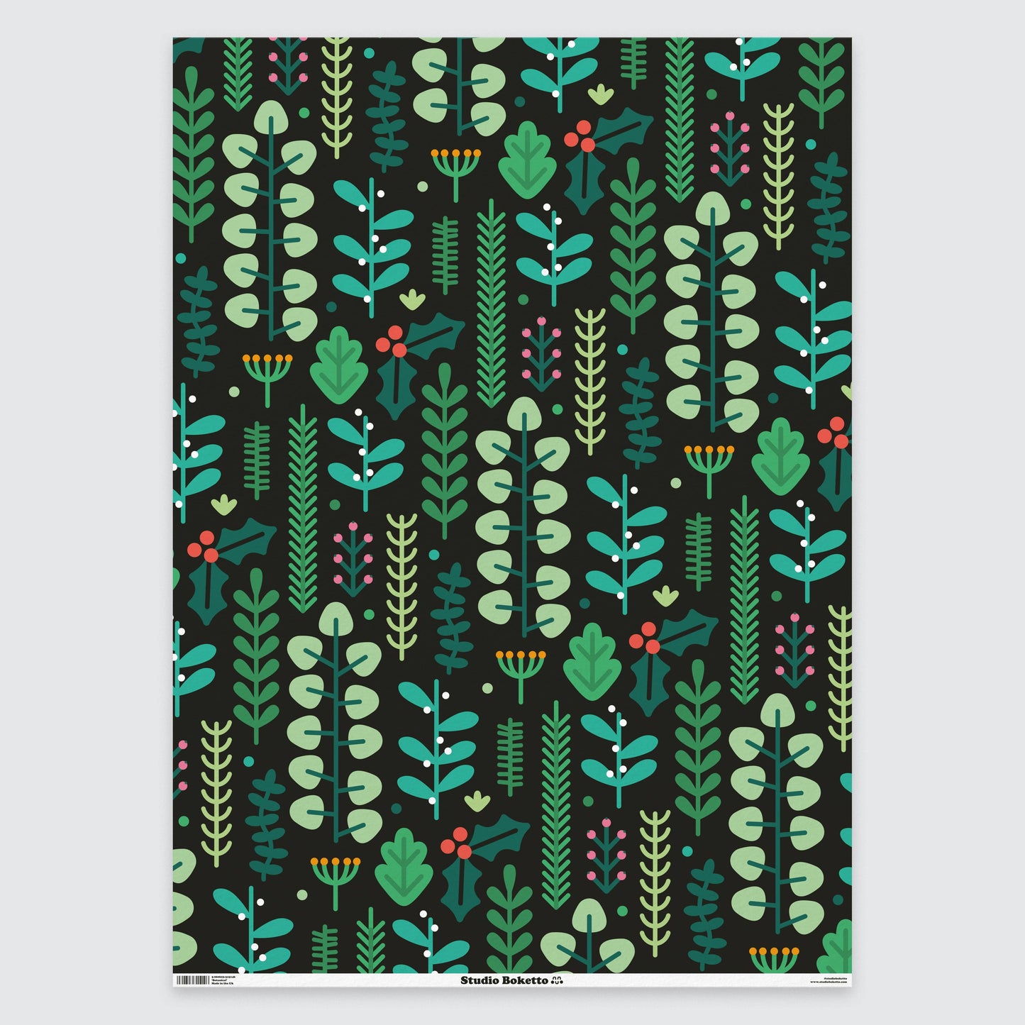 Botanical Christmas Gift Wrap | Christmas Wrapping Paper