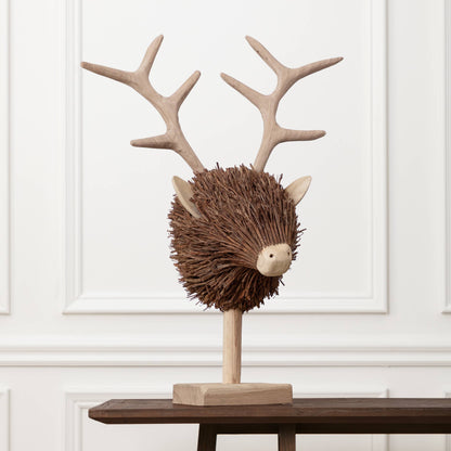 Stirling Stag Head Wooden Sculpture Brown