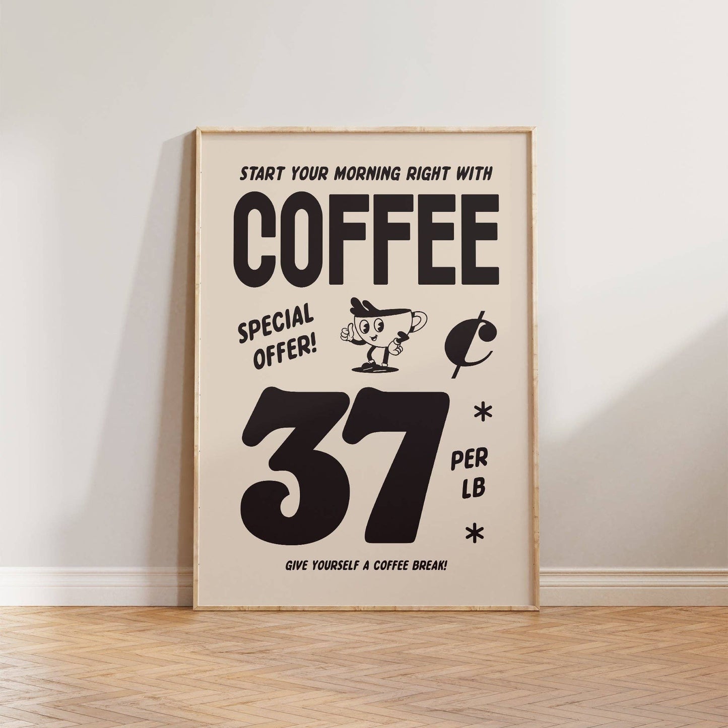 Vintage Coffee Advert Print: Unframed / A3