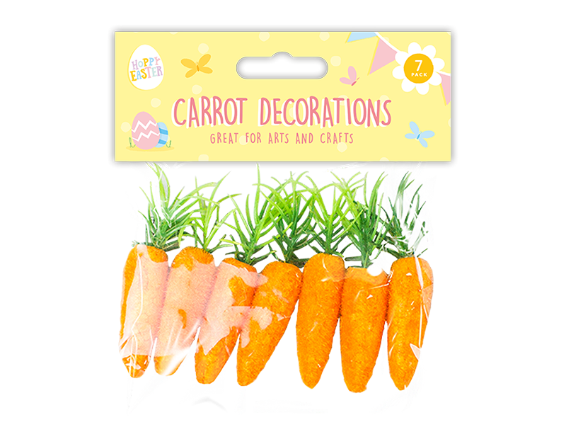 Easter Carrot Decorations - 7 Pack
