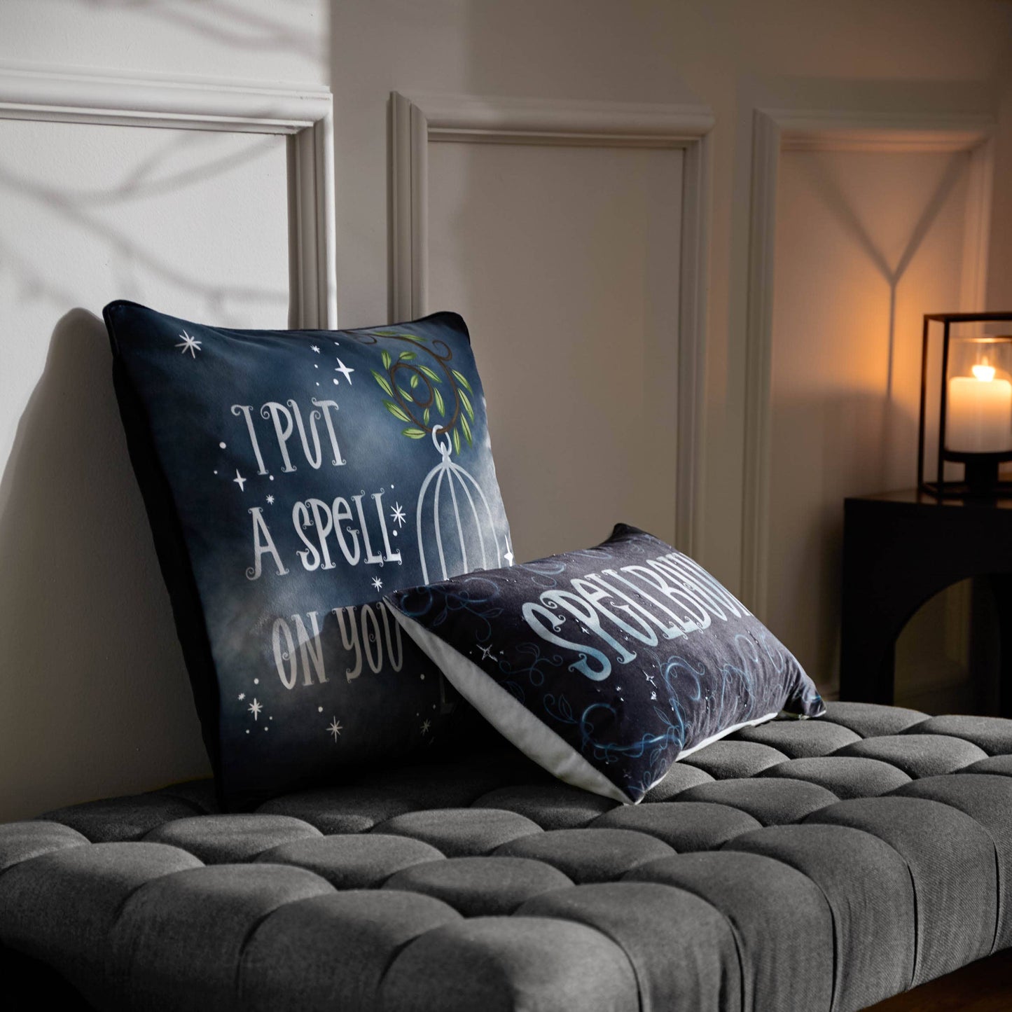 Spellbound Velvet Cushion Black: Black / 30 x 50cm