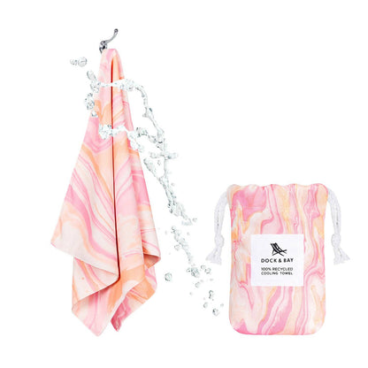 Dock & Bay Cooling Towels - Marble - Peach Melba: One Size (27x13")