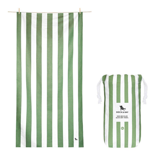Dock & Bay Quick Dry Towels - Cabana - Cayman Olive: Extra Large (78x35")