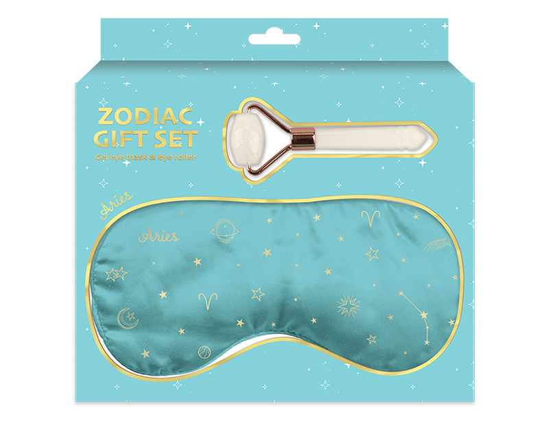 Zodiac Gel Eye Mask & Face Roller Gift Set – Cozy Glow