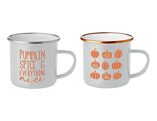 Halloween Pumpkin Spice Enamel Mug