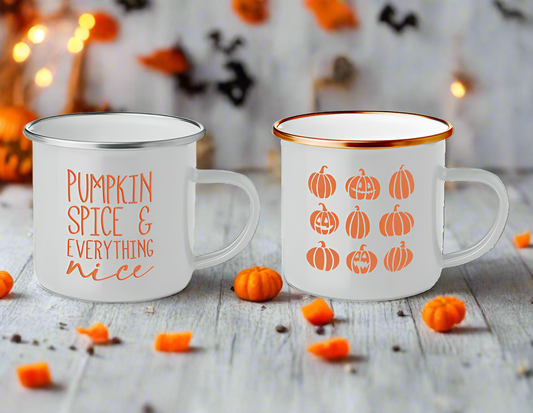 Halloween Pumpkin Spice Enamel Mug