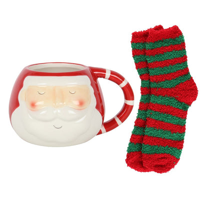 Christmas Santa Mug and Socks Set