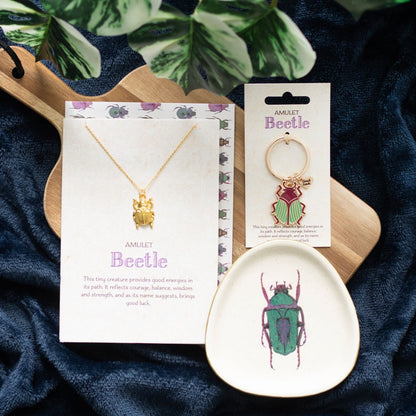 Lucky Gold Beetle Keyring