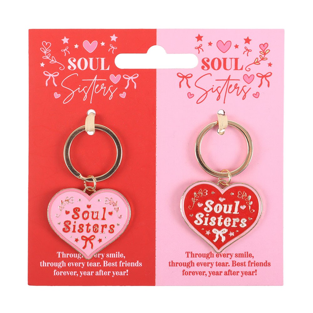 Soul Sisters Love Heart Keyrings