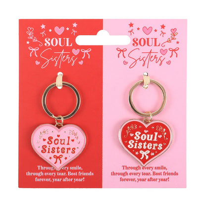 Soul Sisters Love Heart Keyrings
