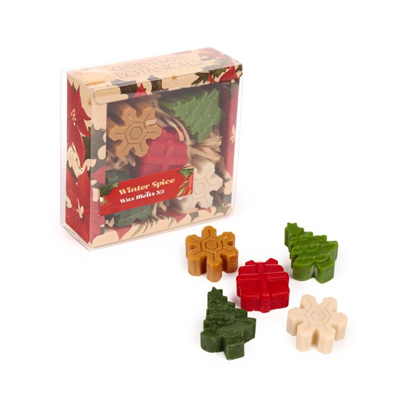 Winter Spice Christmas Botanicals Set of 5 Shaped Wax Melts