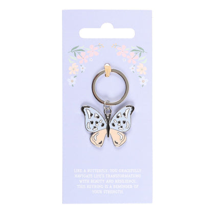 Silver Butterfly Keyring