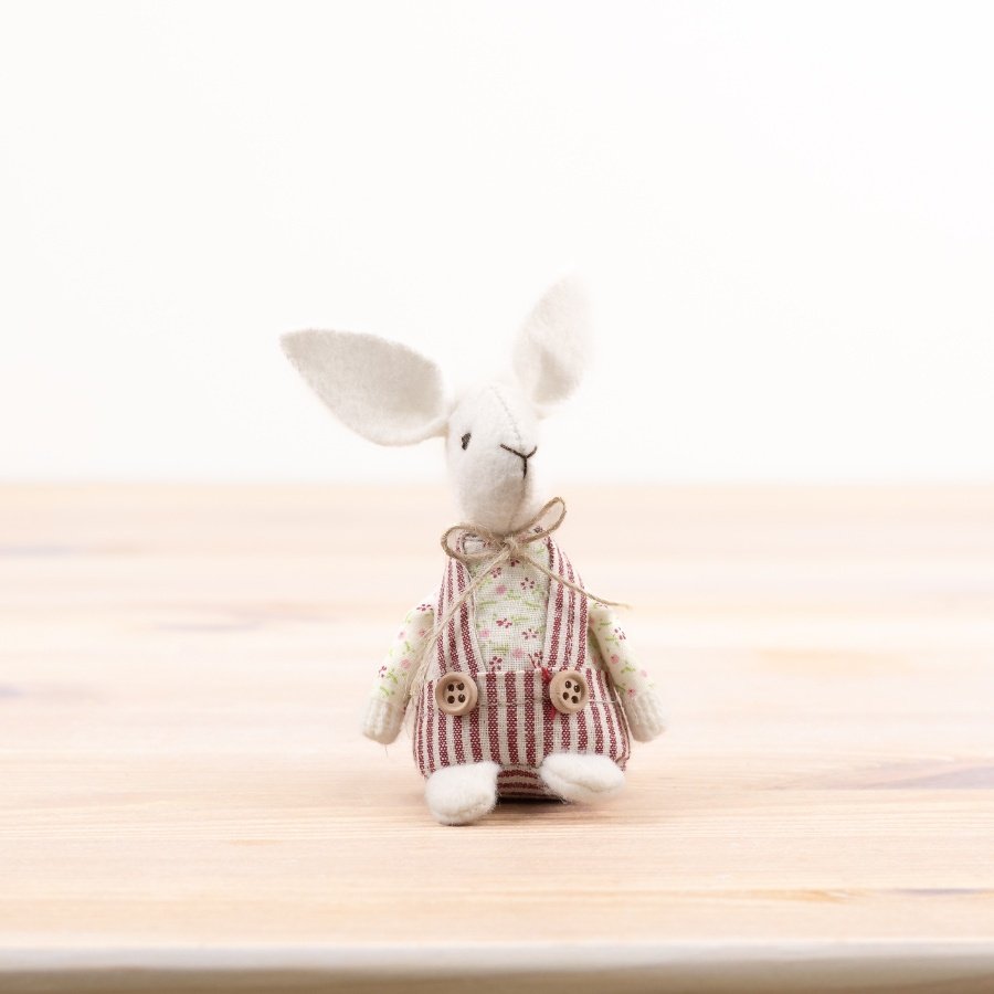 Fabric Spring Rabbit, 9cm