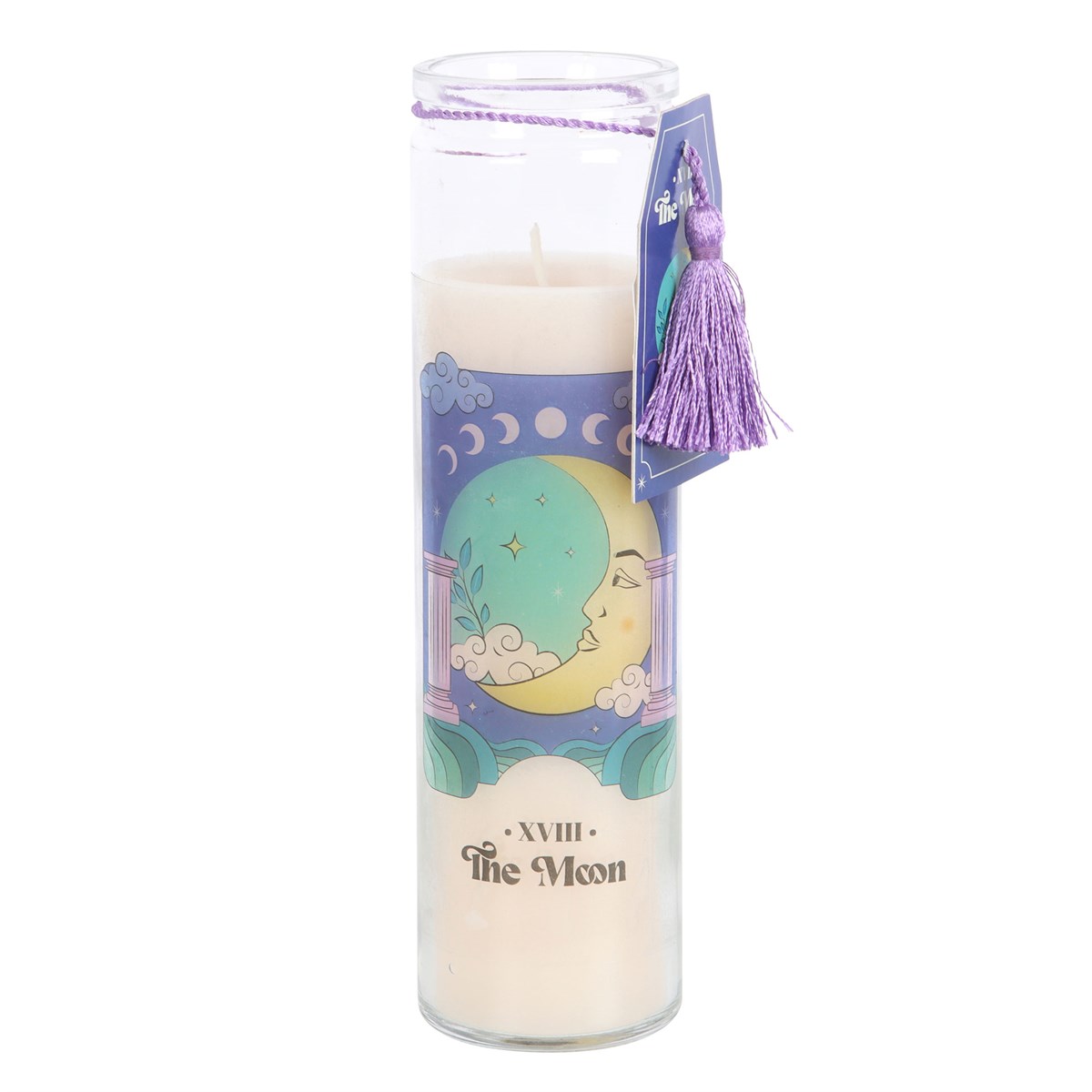 The Moon Celestial Amethyst Crystal Chip Candle