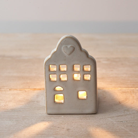 Natural T-Light House Heart, 8.5Cm