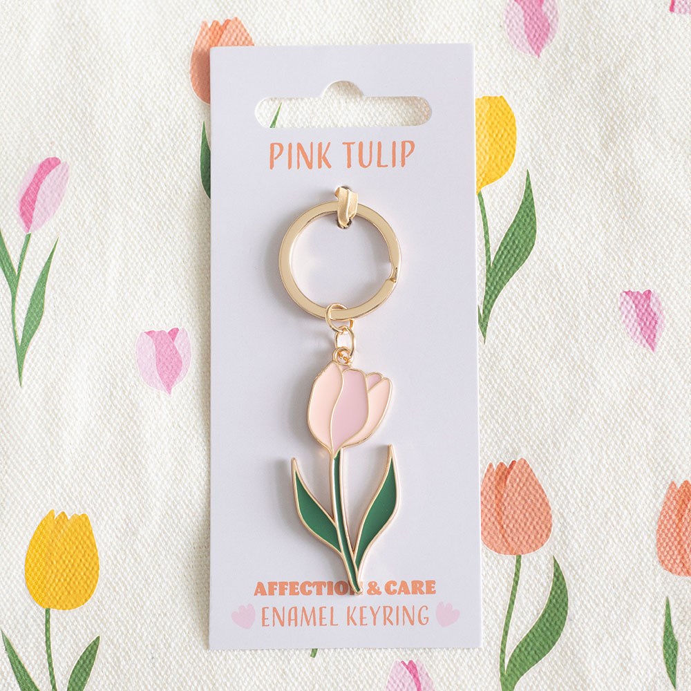 Pink Tulip Keyring