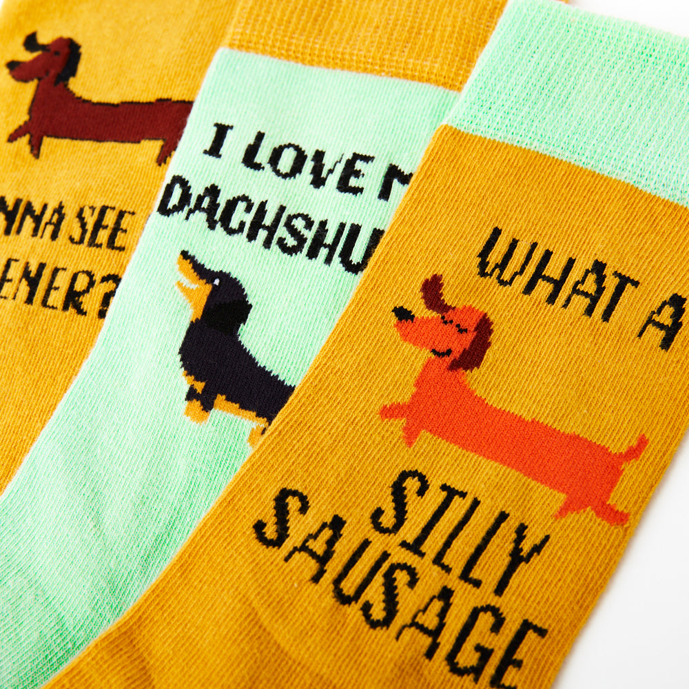 Unisex Cheeky Sausage Dog Gift Box Socks