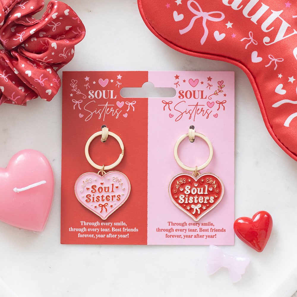 Soul Sisters Love Heart Keyrings