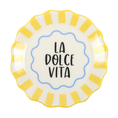 Yellow Striped La Dolce Vita Trinket Dish