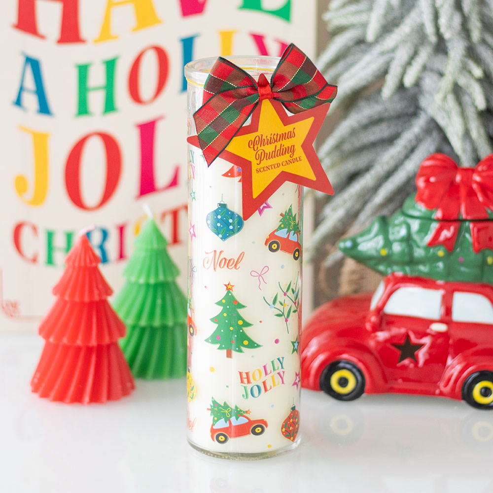 Nostalgic Christmas Print Tube Candle