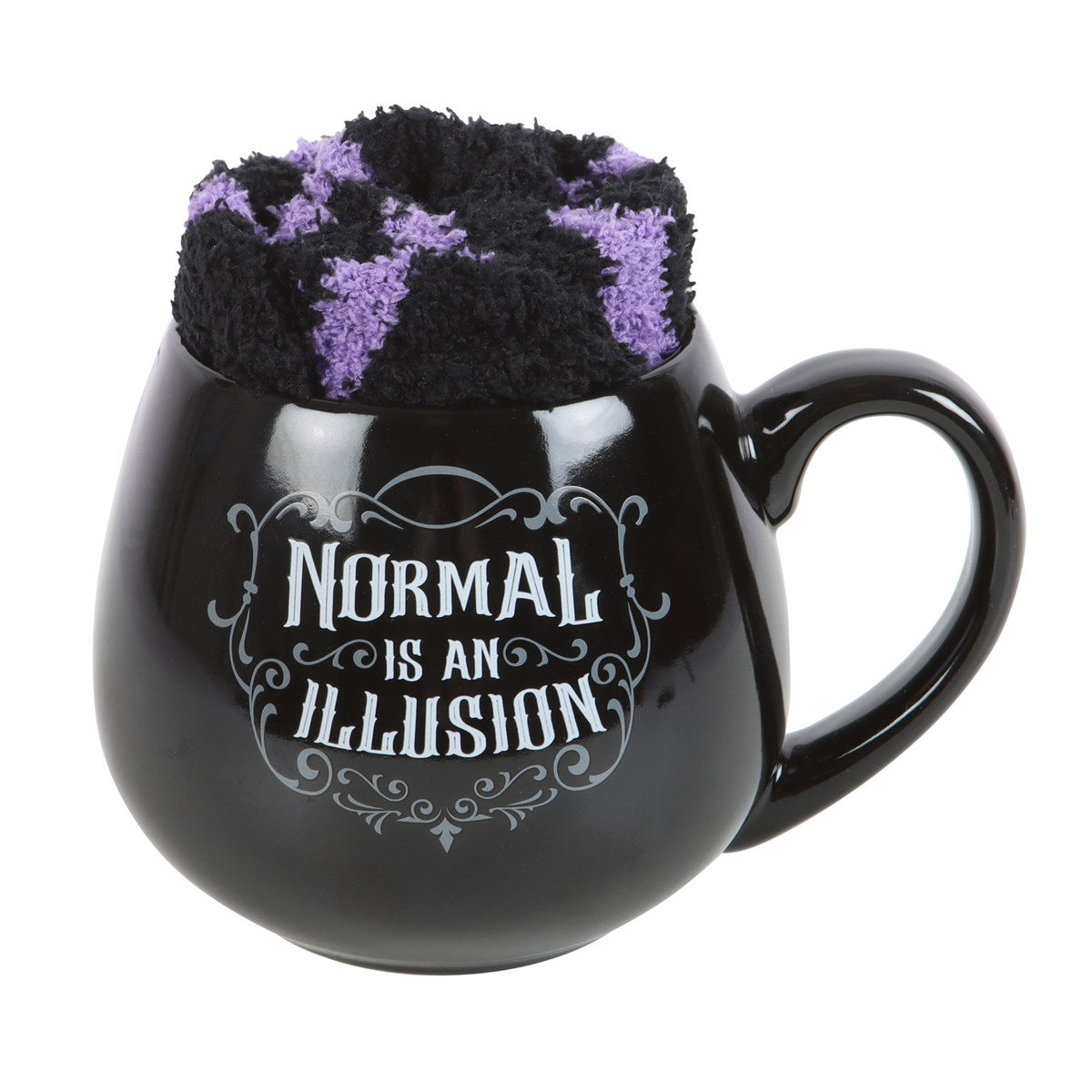 Normal Is An Illusion Gothic Mug And Socks Set