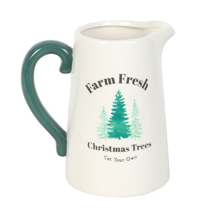 Farm Fresh Christmas Trees Ceramic Flower Jug