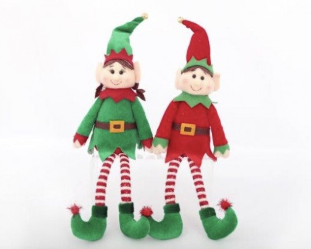 Sitting Elf & Velcro Elf Decorations 'Elf on a Shelf'