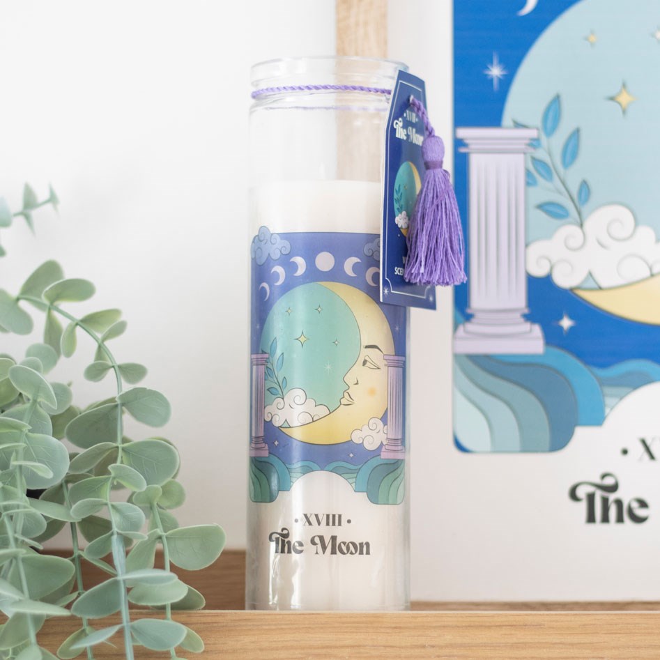 The Moon Celestial Amethyst Crystal Chip Candle