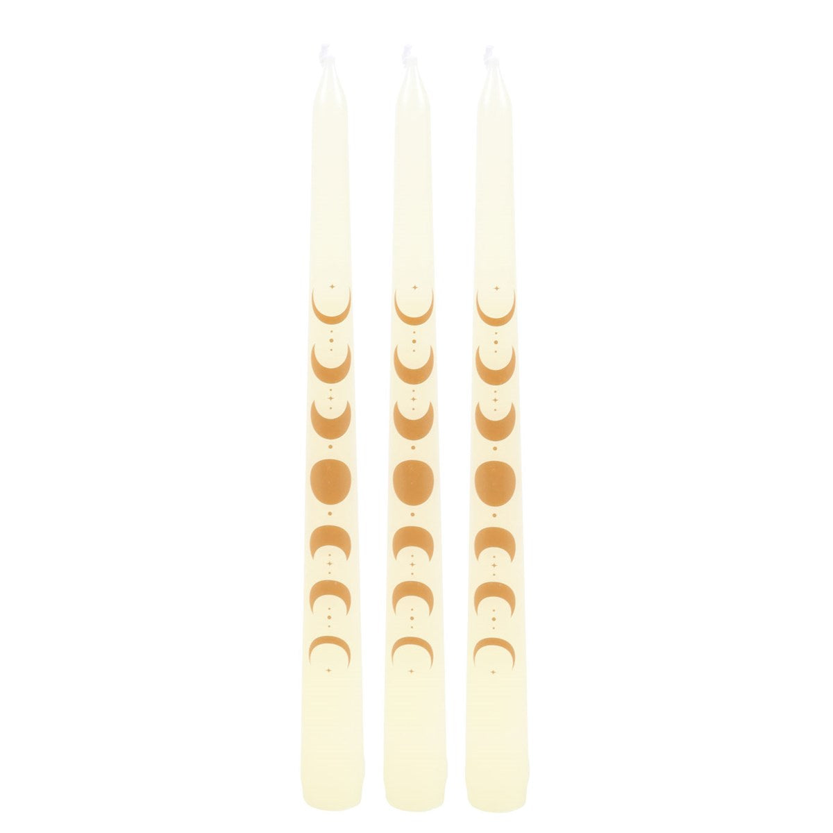 Off White Moon Phases Taper Dinner Candles