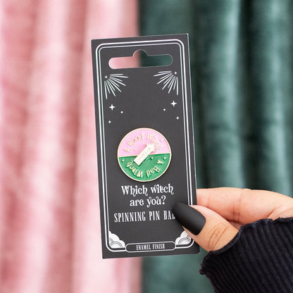Which Witch Are You Spinning Pin Badge - Wicked Inspired