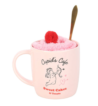 Cupid's Cafe Mug, Spoon And Socks Set