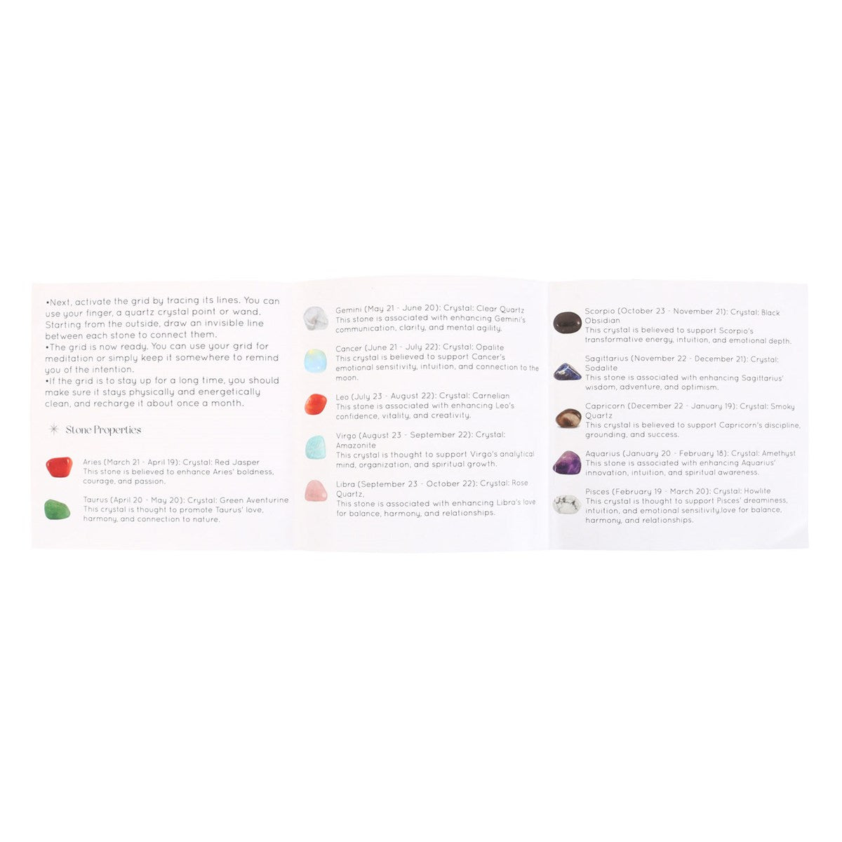 Astrology Wheel Crystal Grid Set