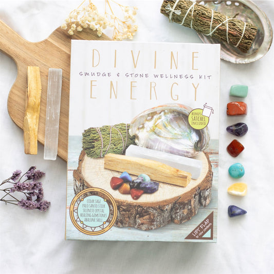 Divine Energy Smudge And Stone Wellness Kit