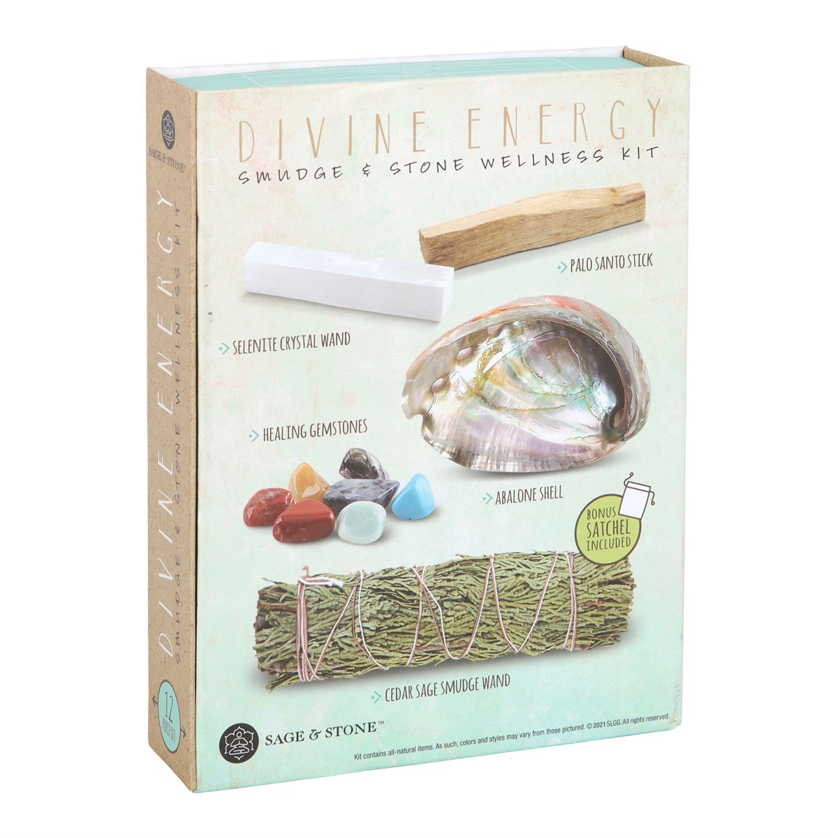 Divine Energy Smudge And Stone Wellness Kit