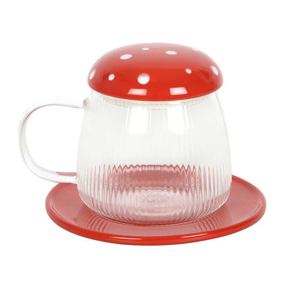 Tasse champignon grise avec couvercle 