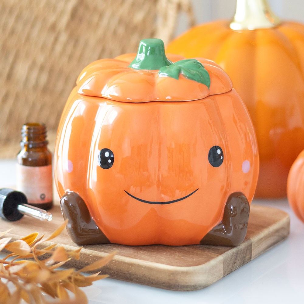 Cute Smiling Pumpkin Oil Burner And Wax Warmer