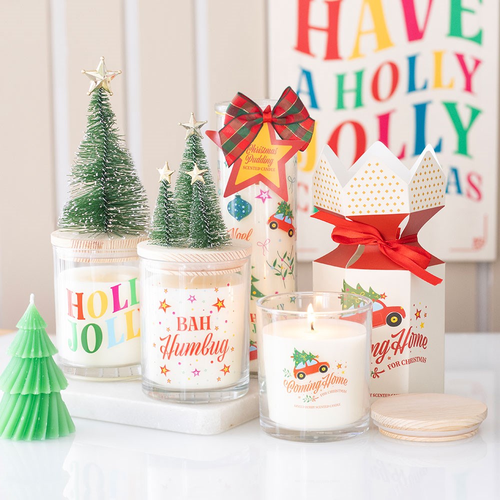 Nostalgic Christmas Print Tube Candle
