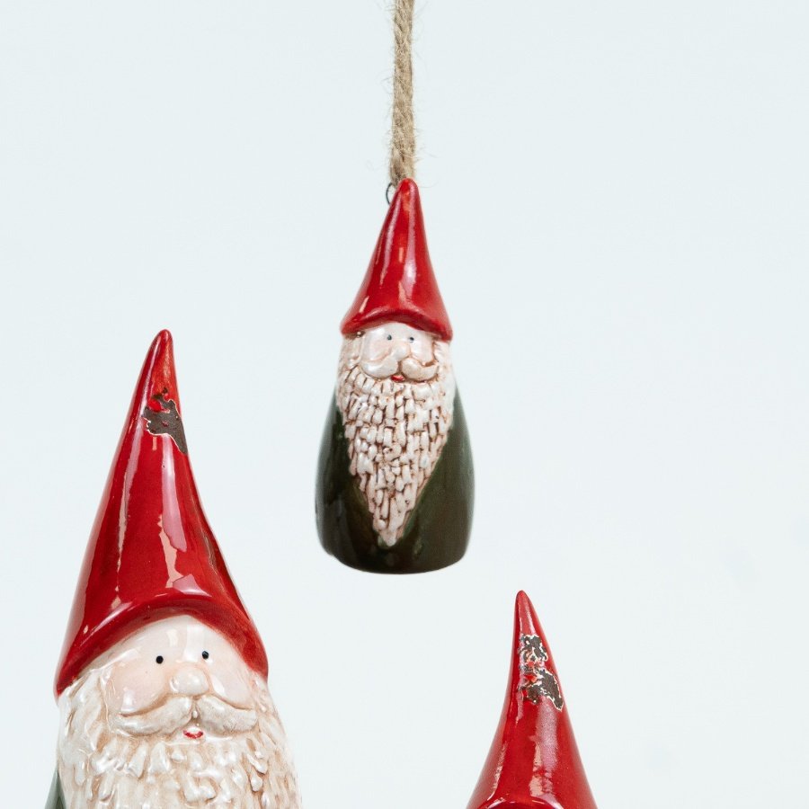 Rustic Santa Hanging Deco, 7Cm